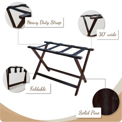 Heavy Duty 30" Extra-Wide Luggage Rack Features