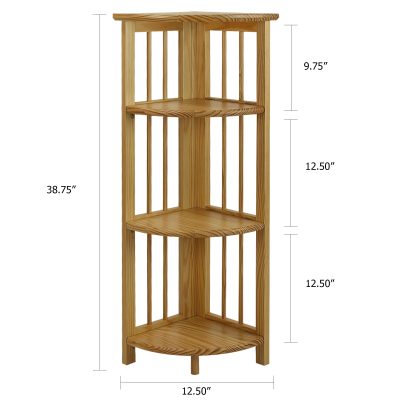 4-Shelf Corner Folding Bookcase Dimensions