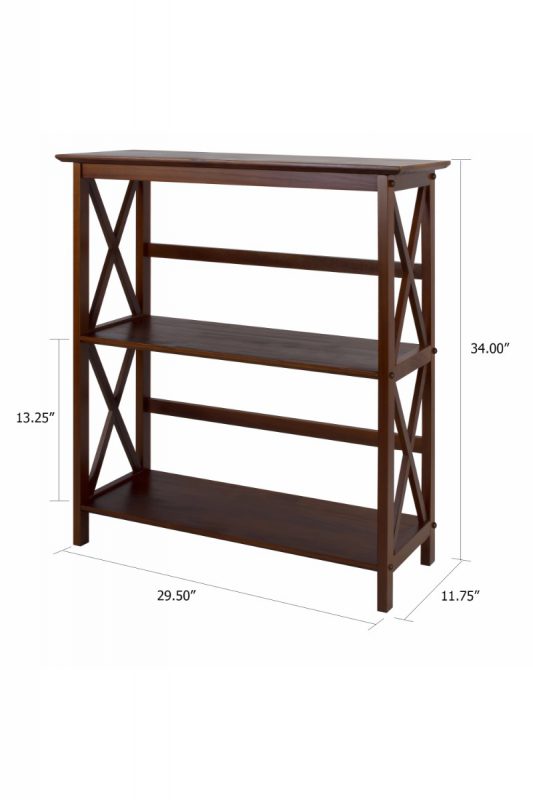 Montego Style 3-Shelf Bookcase - Casual Home