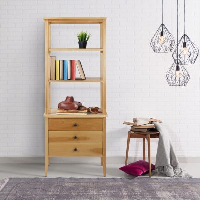 Edison Bookcase with Drawers life style