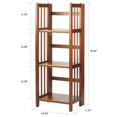 3-Shelf Folding Bookcase Dimensions