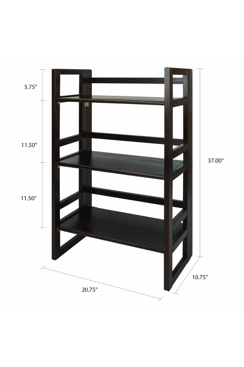 3-Shelf Folding Student Bookcase (20.75″ Wide) - Casual Home