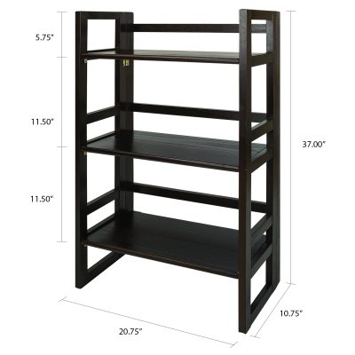 3-Shelf Folding Student Bookcase Dimensions