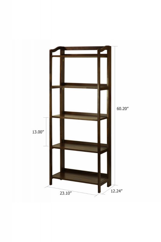 Stratford 5-Shelf Folding Bookcase - Casual Home