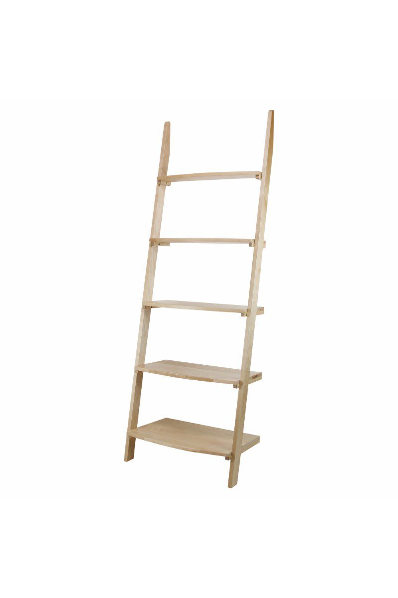 American Trails 5 Shelf Leaning Bookcase With Solid Maple 5 Tier Leaning Shelf 1