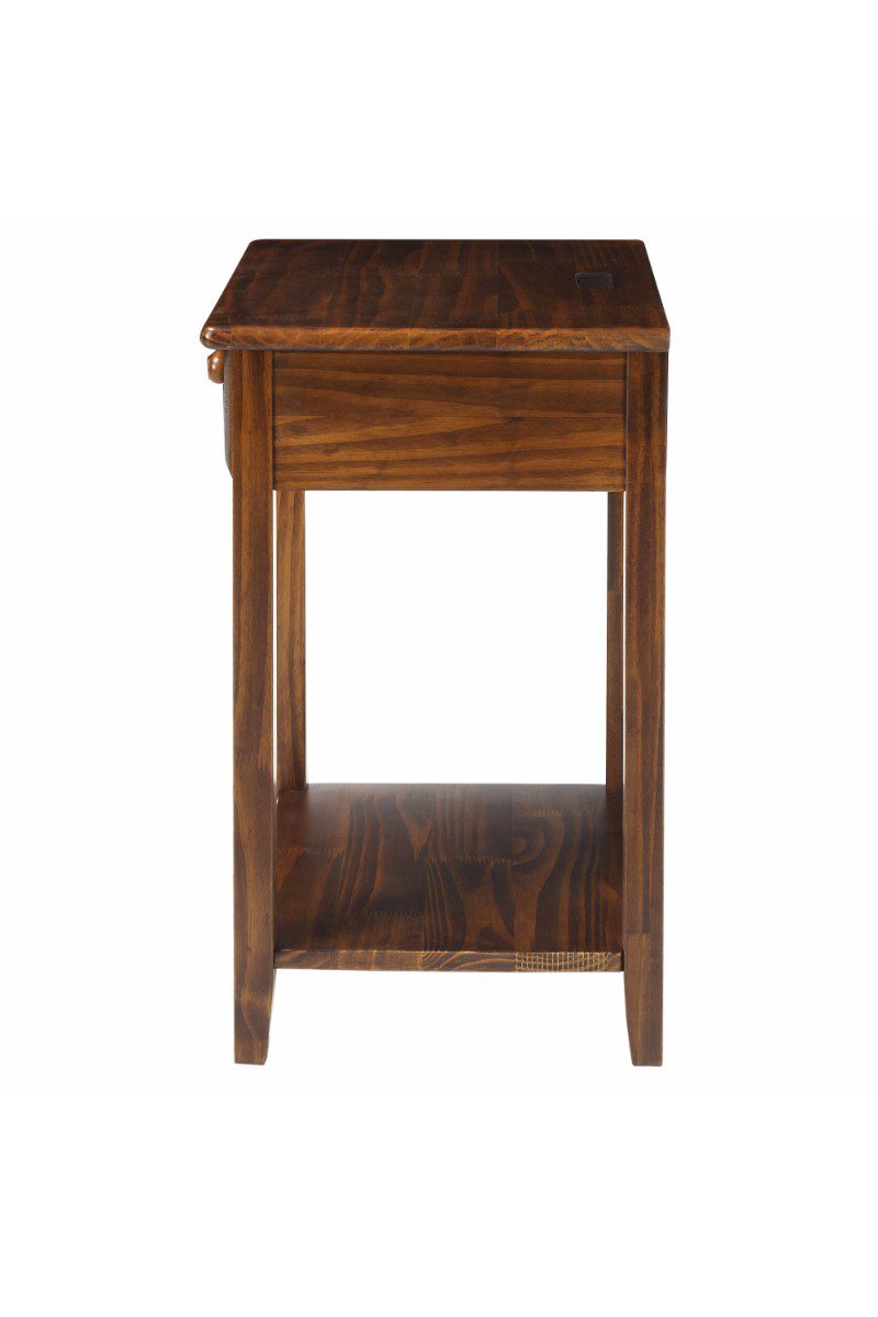 Casual Home 647 24 Night Owl Nightstand With Usb Ports Warm Brown