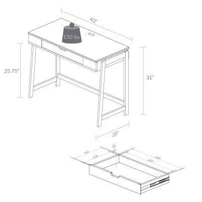 Neorustic Smart Desk Dimension