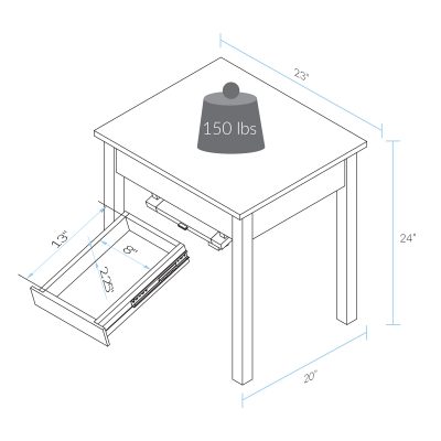 Hidden Compartment Furniture Design - Kennedy Table with Concealed Drawer