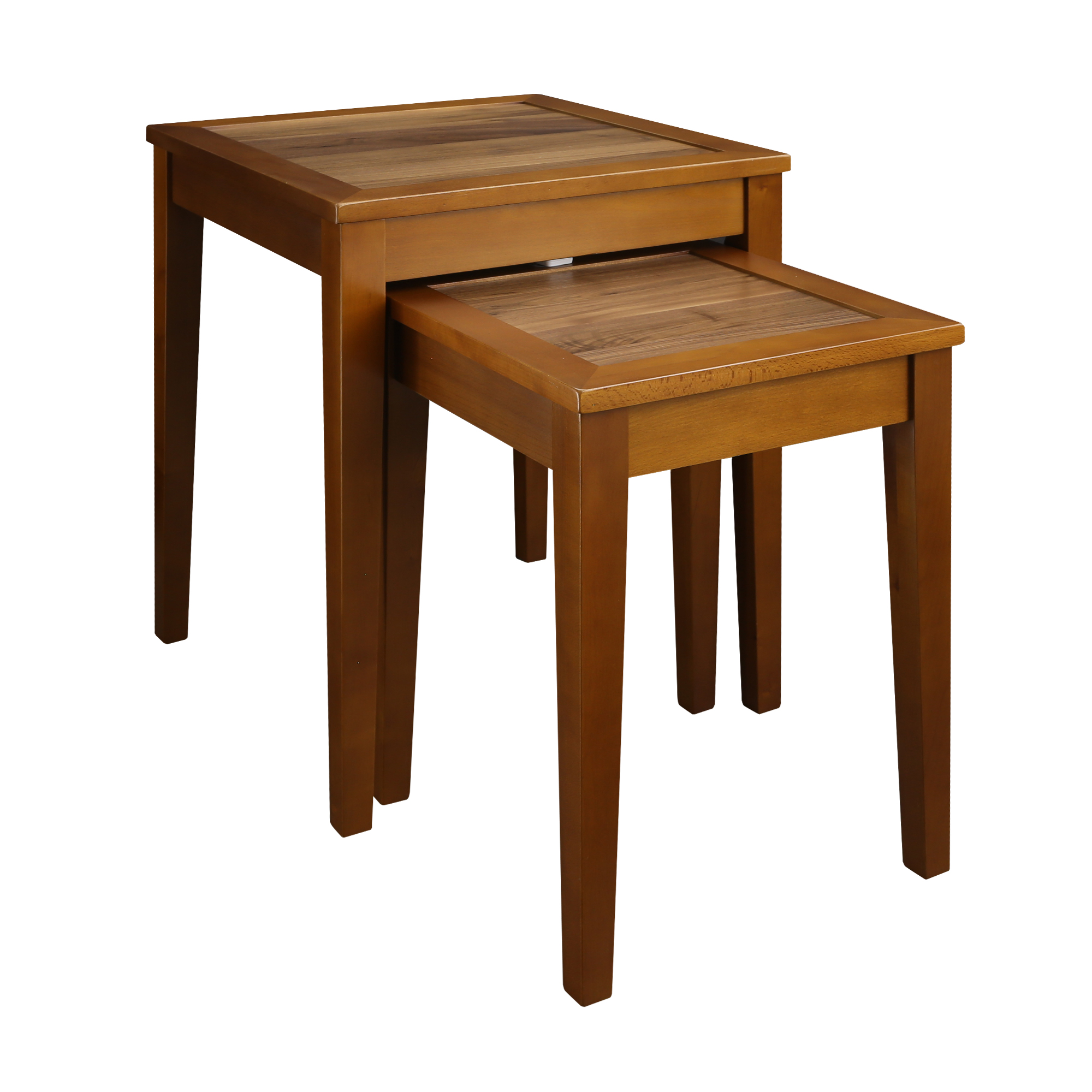 Lincoln Nesting End Tables With Concealed Compartment Solid American Walnut Top